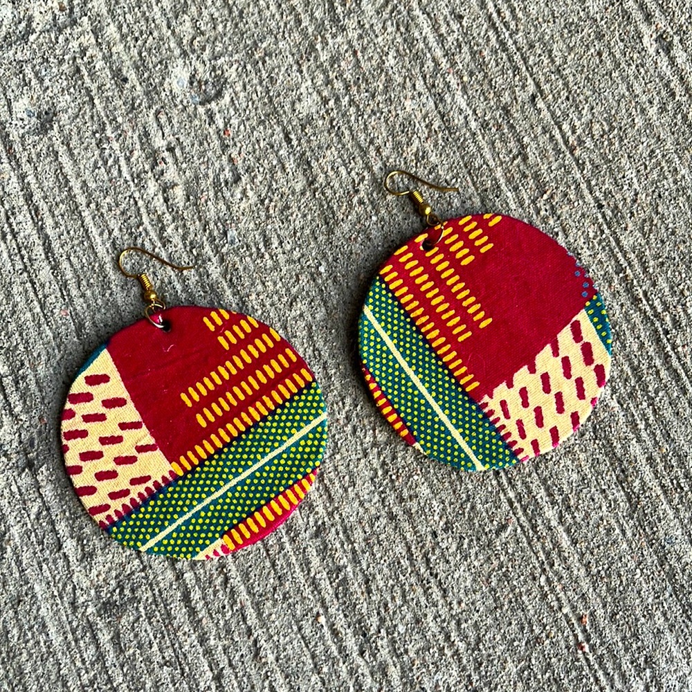 ✨FREE add-on✨ colourful handmade fabric earrings